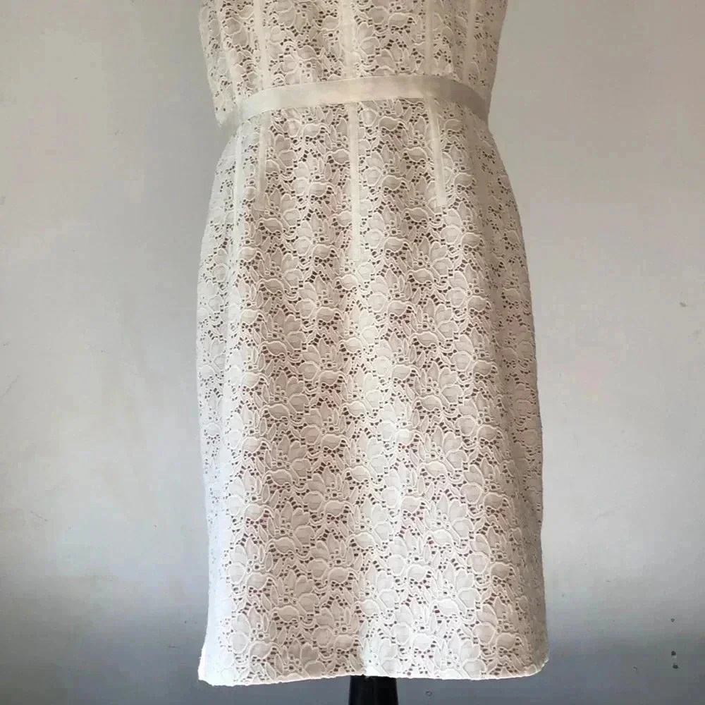 Oleg Cassini Cream Lace Dress - Picture 3 of 9